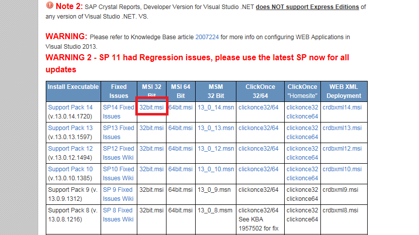 sap crystal reports runtime windows 10